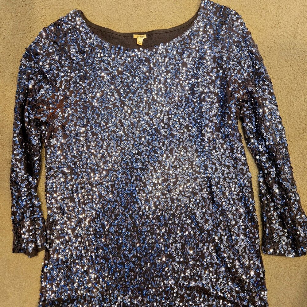 J. Crew Silver Sequin Top M